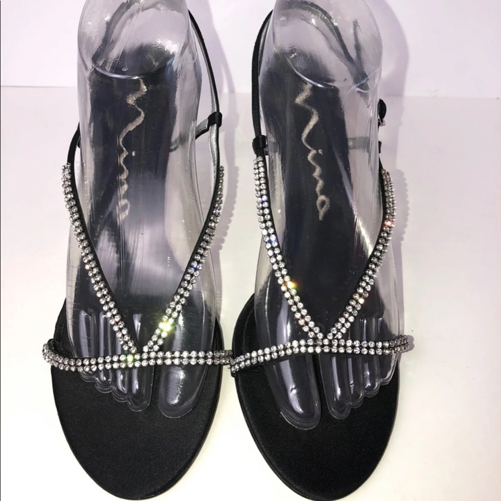 Nina Silver-tone Rhinestone Sandals
